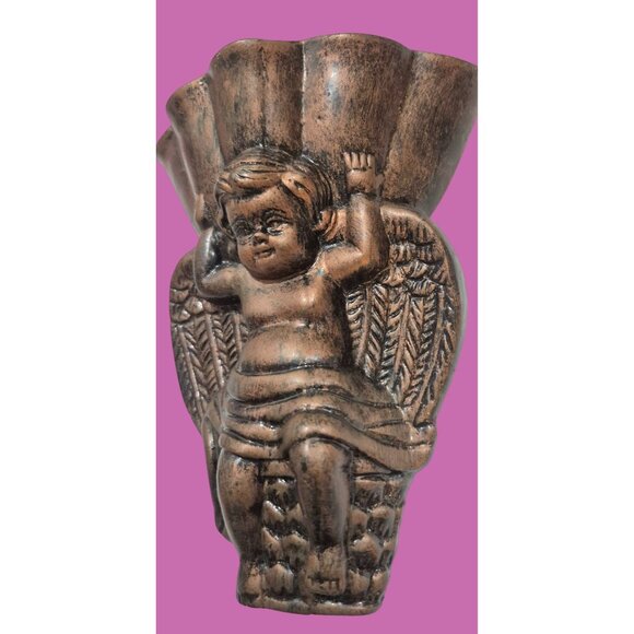Cherub Angel Wall Sconce Gothic Bronze Finish Decorative Accent - Picture 2 of 11